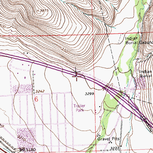 Topographic Map of 13N19W06AD__01 Well, MT