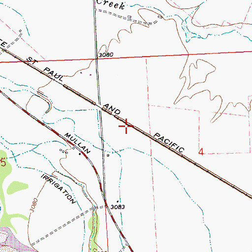 Topographic Map of 13N20W04BC__01 Well, MT