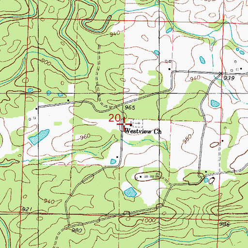 Topographic Map of West View School (historical), AR