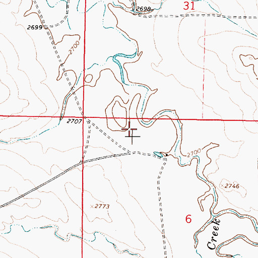 Topographic Map of 13N44E06BABB01 Well, MT