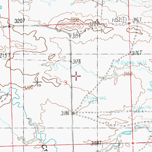 Topographic Map of 13N25E03DBA_01 Well, MT