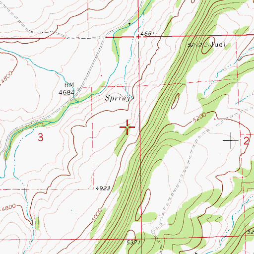 Topographic Map of 13N12E03AD__01 Spring, MT