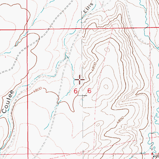 Topographic Map of 13N13E06BD__01 Well, MT