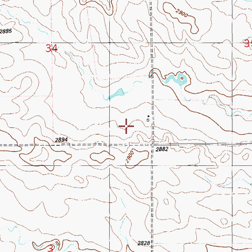 Topographic Map of 14N59E34DD__01 Well, MT