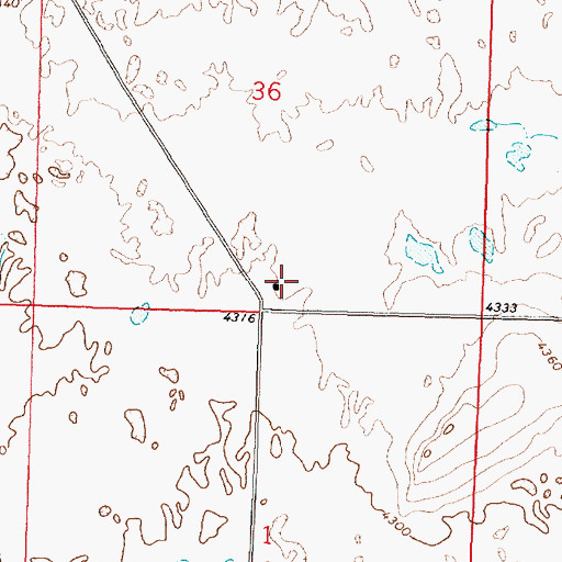 Topographic Map of 14N12W36DCCC01 Well, MT