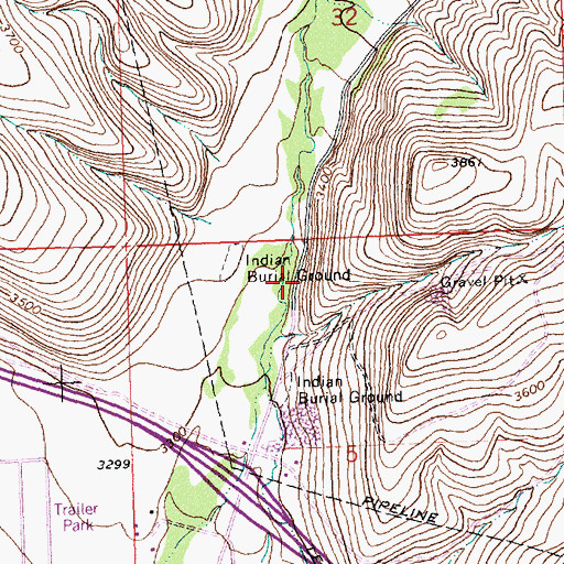 Topographic Map of 13N19W05BA__01 Well, MT