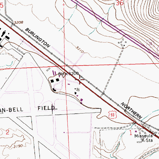 Topographic Map of 13N20W01BB__01 Well, MT
