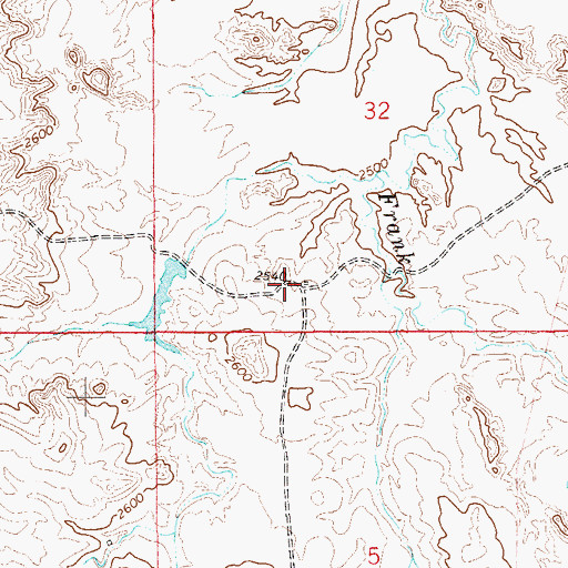 Topographic Map of 14N57E32CDBD01 Well, MT