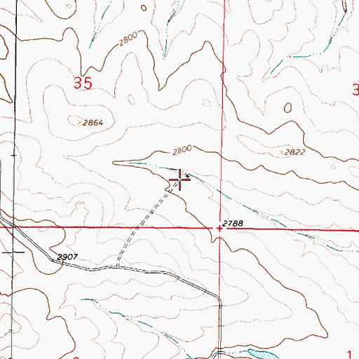 Topographic Map of 14N43E35DDAC01 Well, MT