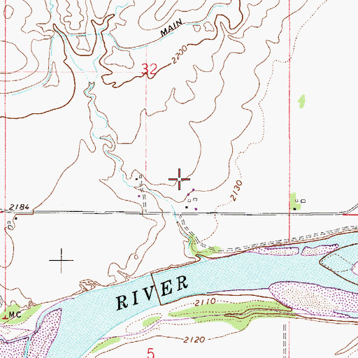 Topographic Map of 14N54E32DC__01 Well, MT