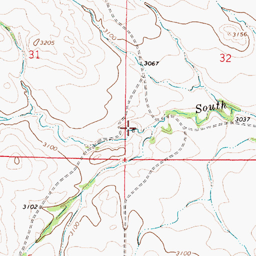 Topographic Map of 14N47E32CCBC01 Well, MT