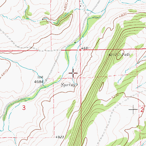 Topographic Map of 13N12E03AA__01 Spring, MT