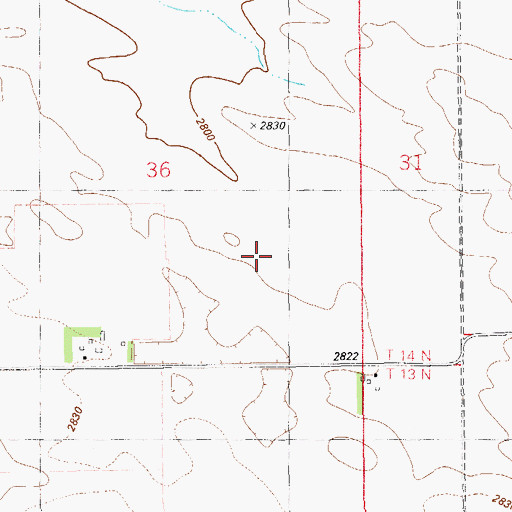 Topographic Map of 14N60E36CDCA01 Well, MT