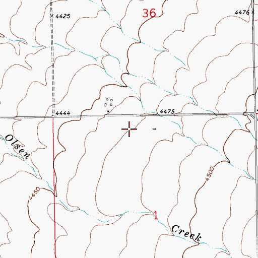 Topographic Map of 13N16E01BA__01 Well, MT