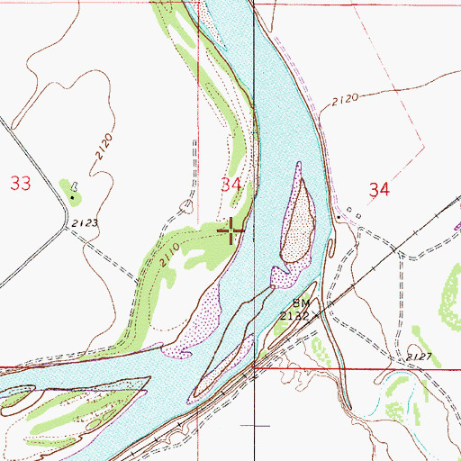 Topographic Map of 14N54E34CB__01 Well, MT