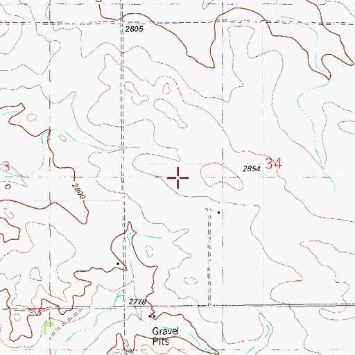 Topographic Map of 14N60E34CBAD01 Well, MT
