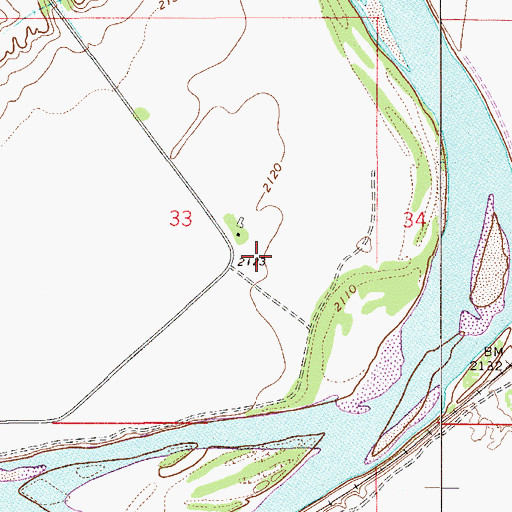 Topographic Map of 14N54E33DBAD01 Well, MT