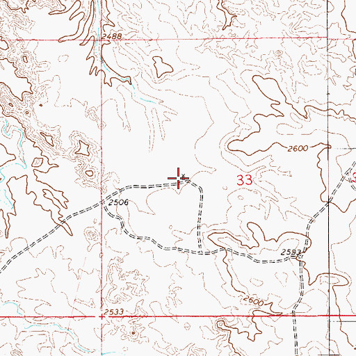 Topographic Map of 14N57E33BDCC01 Well, MT