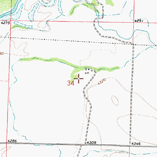 Topographic Map of 14N11W34ACCA01 Well, MT