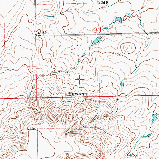 Topographic Map of 14N15E33CD__01 Spring, MT