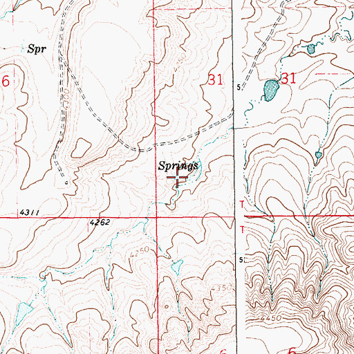 Topographic Map of 14N15E31CC__01 Spring, MT