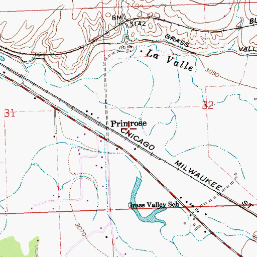 Topographic Map of 14N20W32CB__01 Well, MT