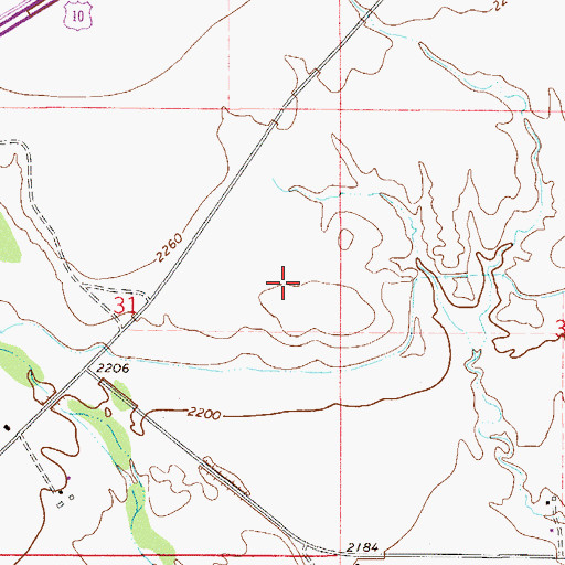 Topographic Map of 14N54E31AD__01 Well, MT