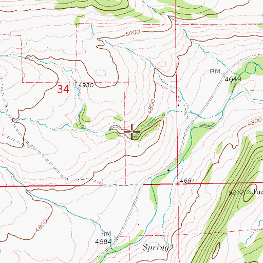 Topographic Map of 14N12E34DA__01 Well, MT