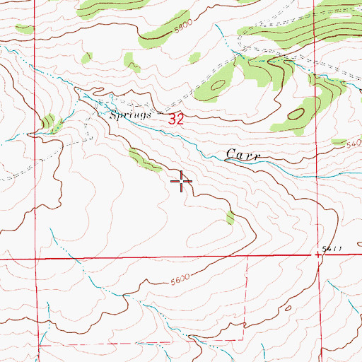 Topographic Map of 14N12E32DB__01 Spring, MT