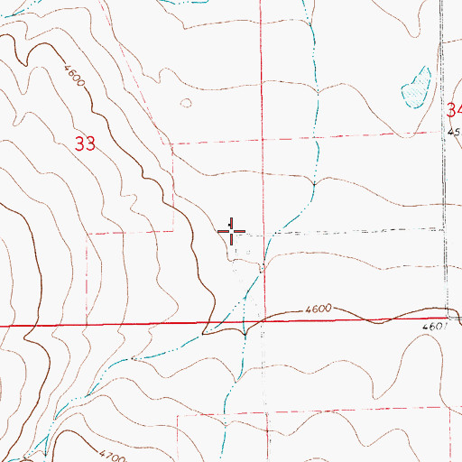 Topographic Map of 14N13E33DA__01 Well, MT