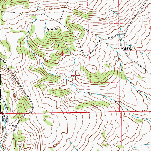 Topographic Map of 14N11E34DB__01 Spring, MT