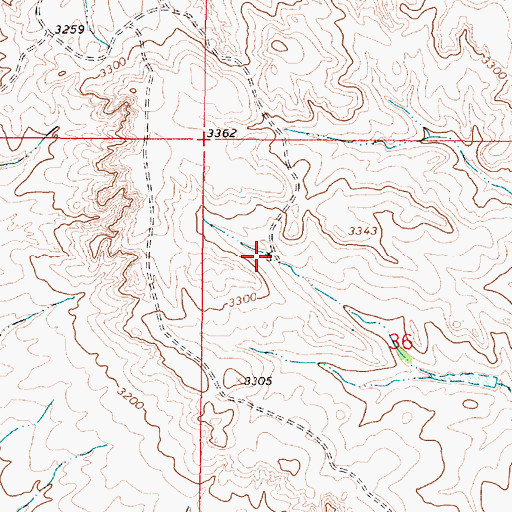 Topographic Map of 14N46E36BCAB01 Well, MT