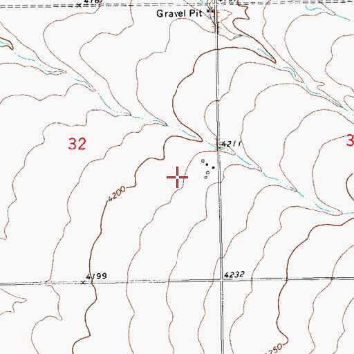 Topographic Map of 14N16E32DA__01 Well, MT