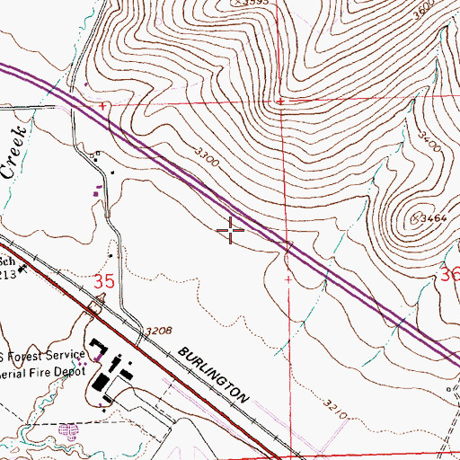 Topographic Map of 14N20W35AD__01 Well, MT