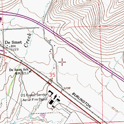 Topographic Map of 14N20W35AC__01 Well, MT