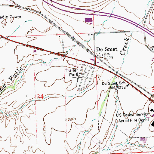 Topographic Map of 14N20W34AD__01 Well, MT
