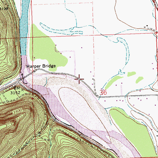 Topographic Map of 14N21W36BD__01 Well, MT