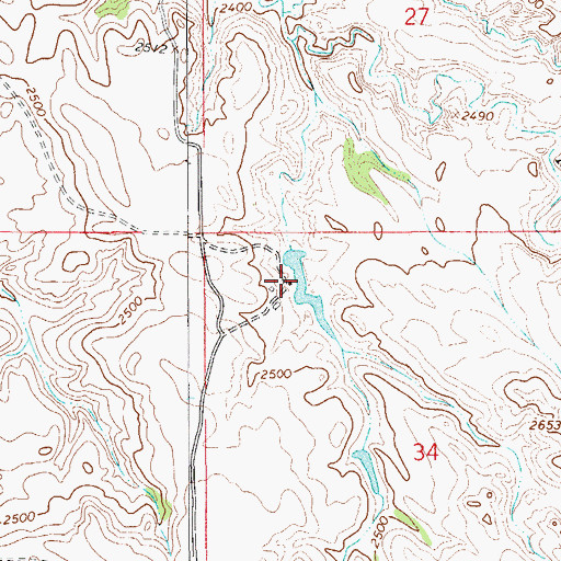 Topographic Map of 14N56E34BBAD01 Well, MT