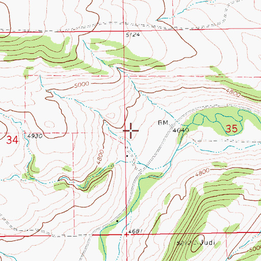 Topographic Map of 14N12E35BC__01 Spring, MT