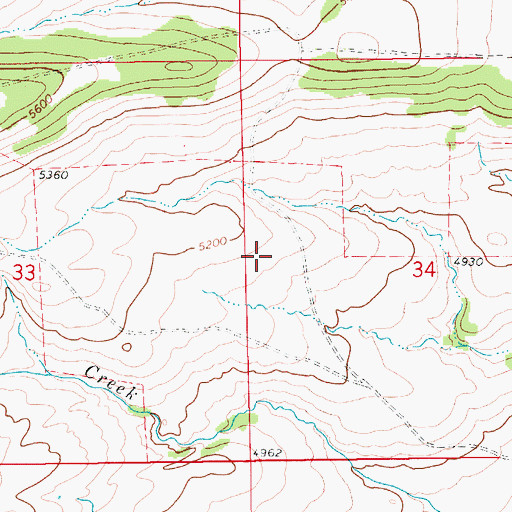 Topographic Map of 14N12E34BC__01 Spring, MT