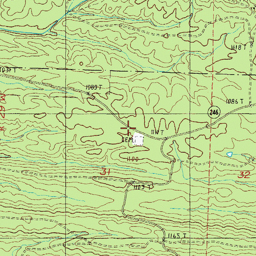 Topographic Map of Center School (historical), AR