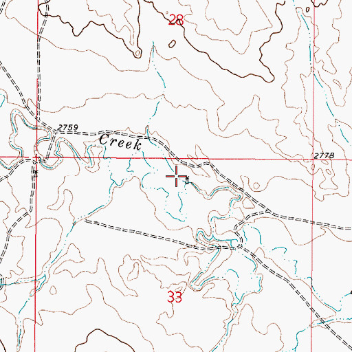 Topographic Map of 14N48E33ABBC01 Well, MT