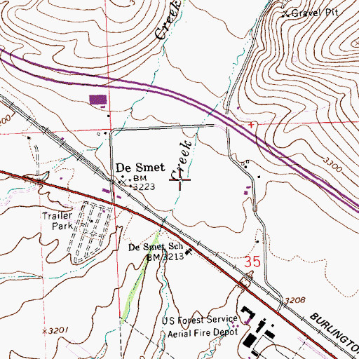 Topographic Map of 14N20W35BACB01 Well, MT