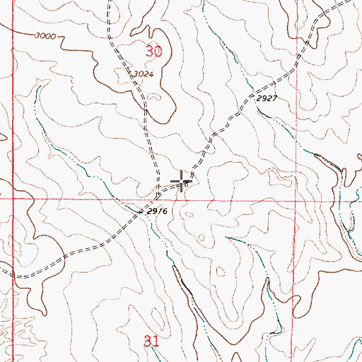 Topographic Map of 14N46E30DCCA01 Well, MT