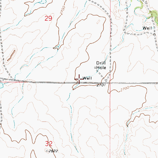 Topographic Map of 14N51E29DDCC01 Well, MT
