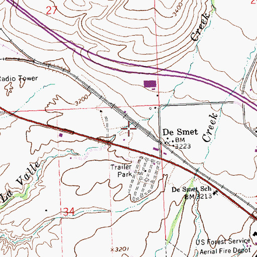 Topographic Map of 14N20W34AA__01 Well, MT