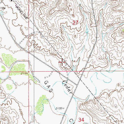 Topographic Map of 14N55E27CD__01 Well, MT