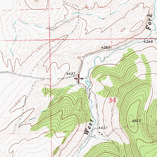 Topographic Map of 14N17E34BDB_01 Well, MT