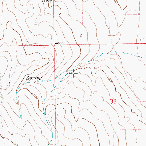 Topographic Map of 14N13E33BB__01 Spring, MT