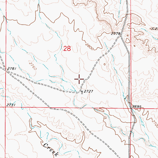 Topographic Map of 14N52E28DCBD01 Well, MT